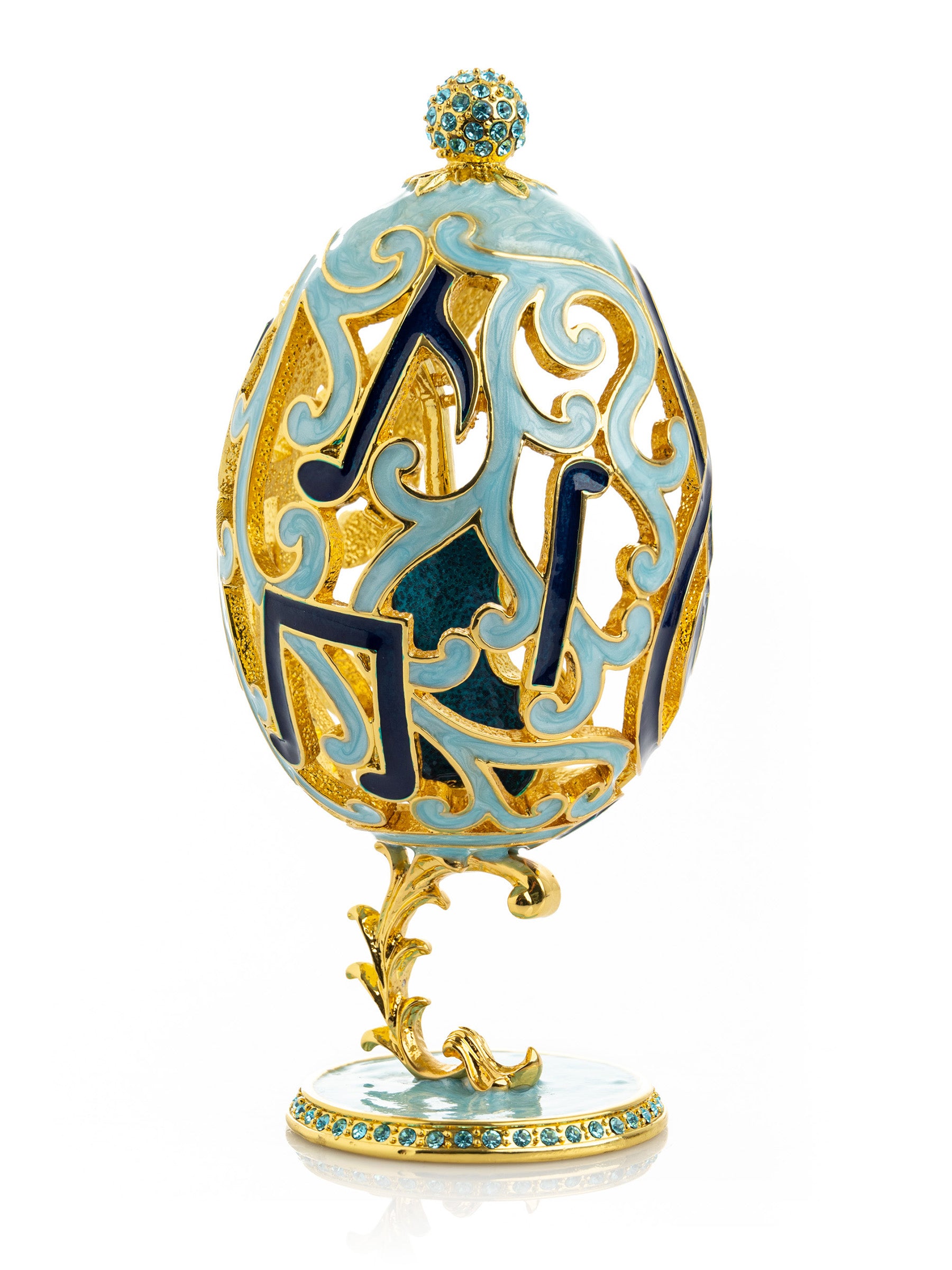 Keren Kopal Treble Clef Faberge Egg with Violin Surprise