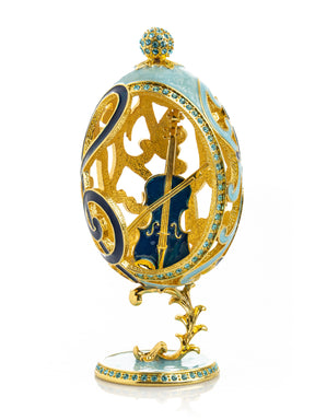 Keren Kopal Treble Clef Faberge Egg with Violin Surprise