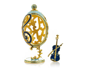 Keren Kopal Treble Clef Faberge Egg with Violin Surprise