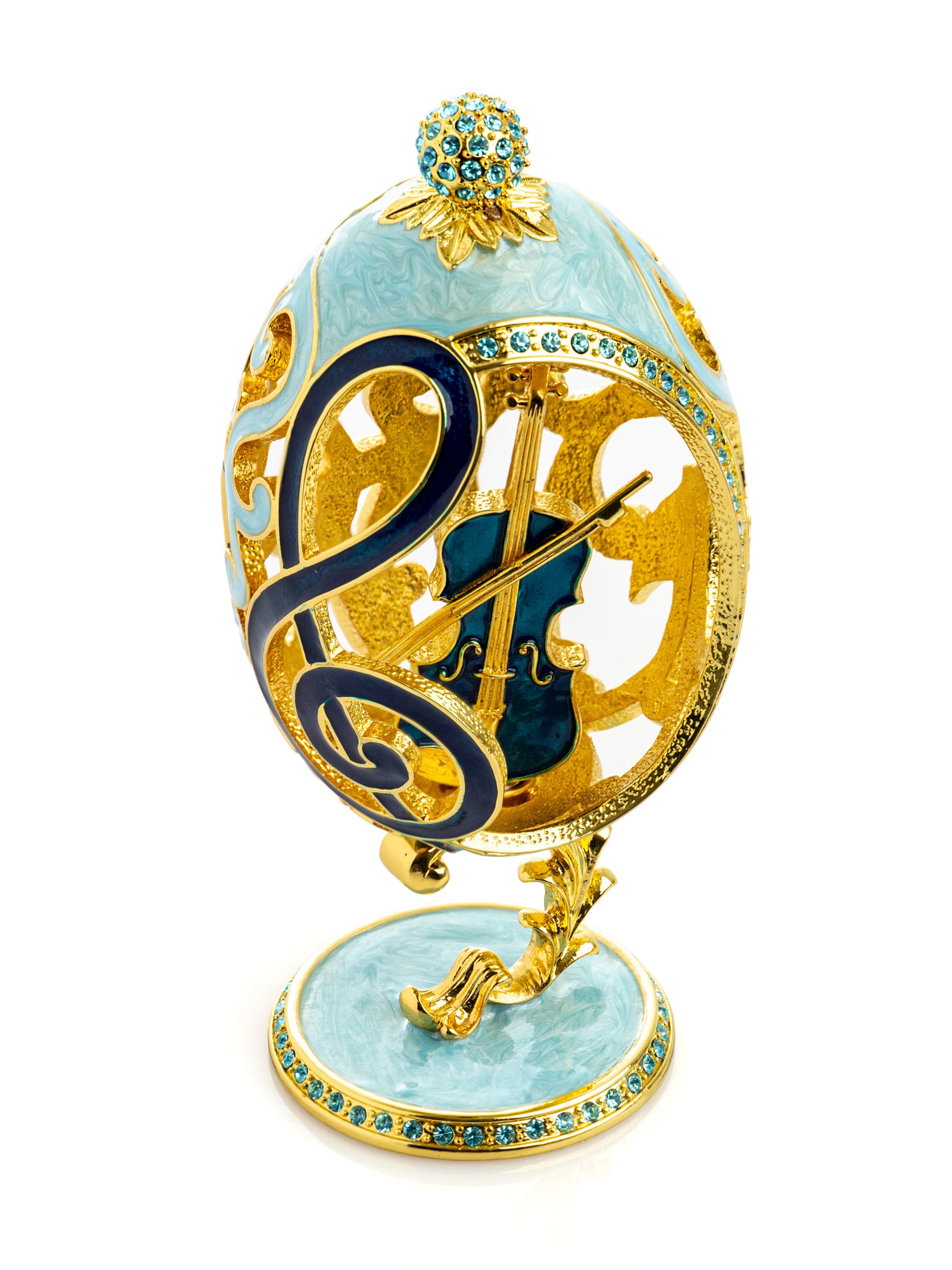 Keren Kopal Treble Clef Faberge Egg with Violin Surprise