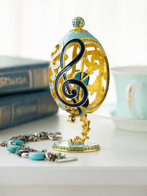 Keren Kopal Treble Clef Faberge Egg with Violin Surprise