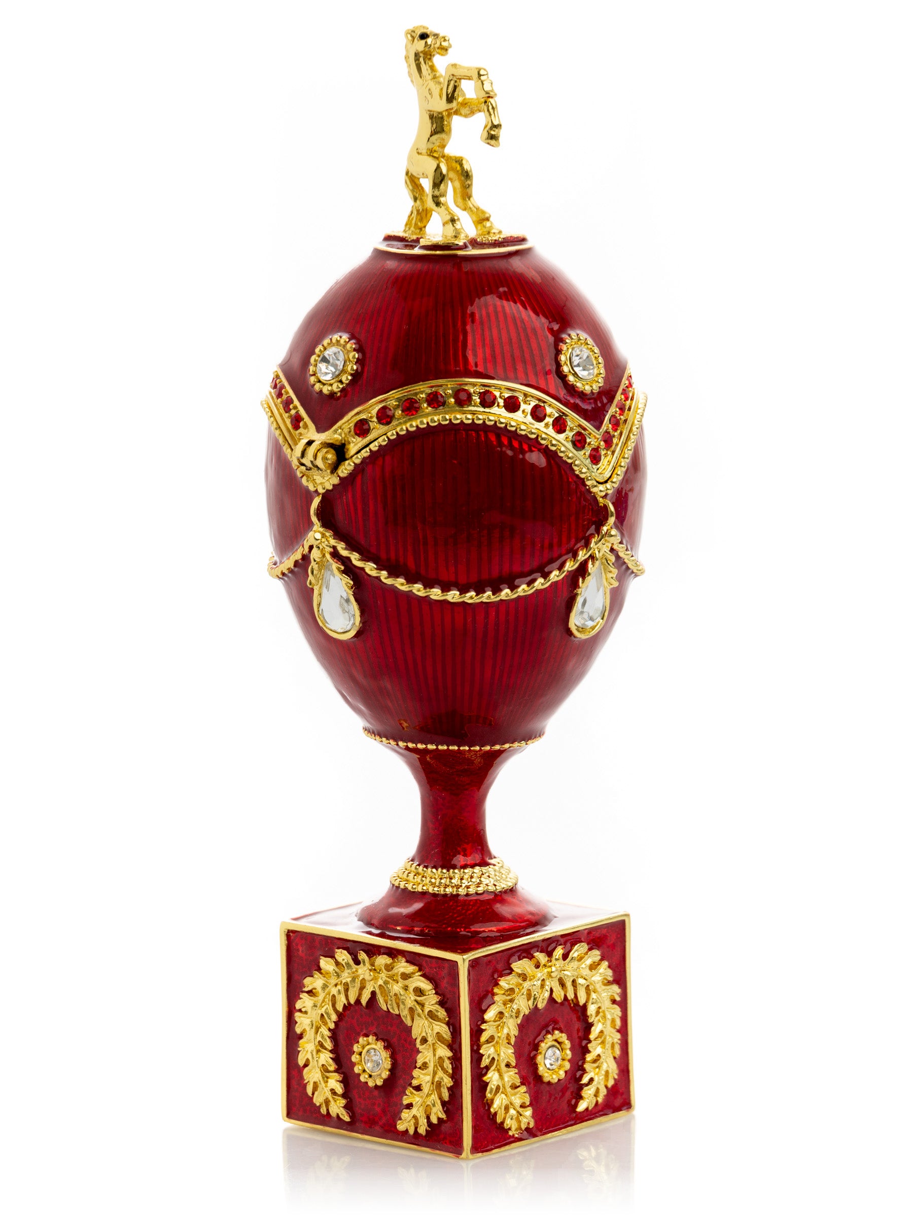 Red Faberge Egg with Gold Horse