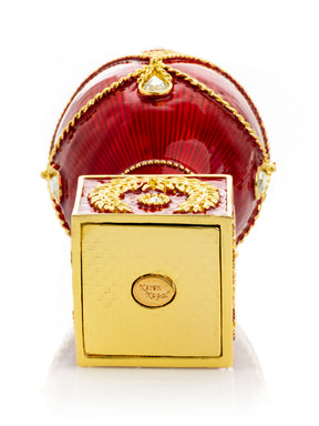 Keren Kopal Red Faberge Egg with Gold Horse