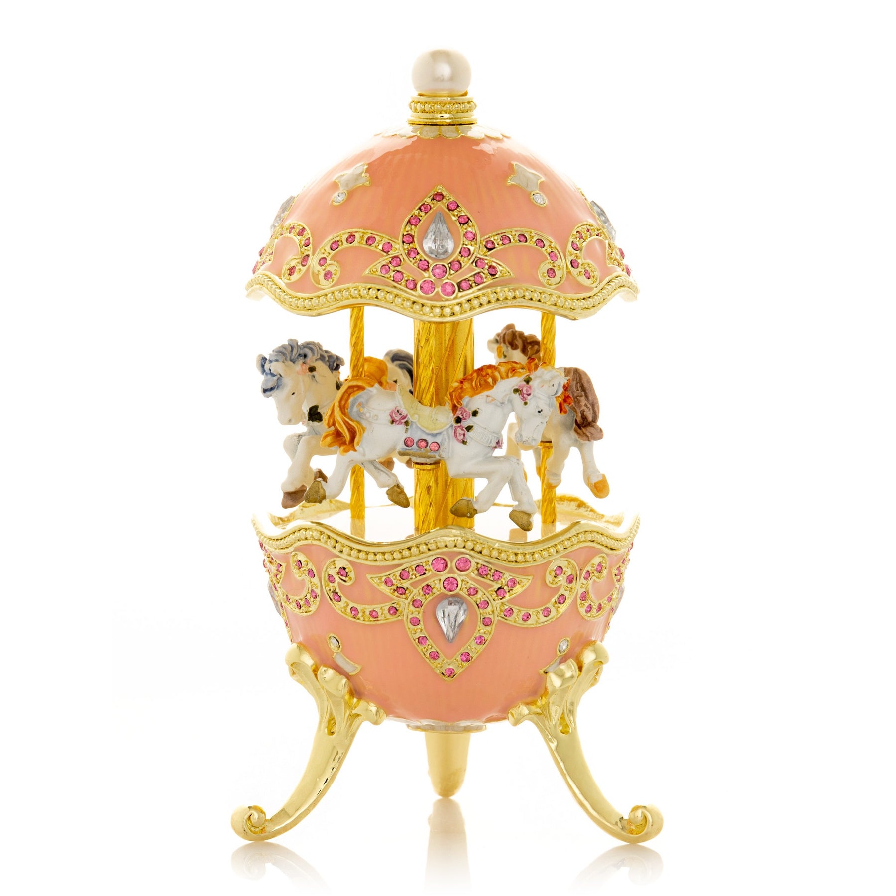 Pink Faberge Egg with Horse Carousel