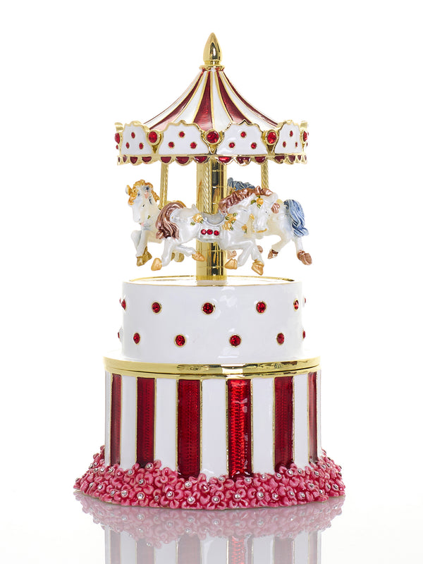 Red Wind up Horse Carousel & trinket Box Limited Edition 1-250