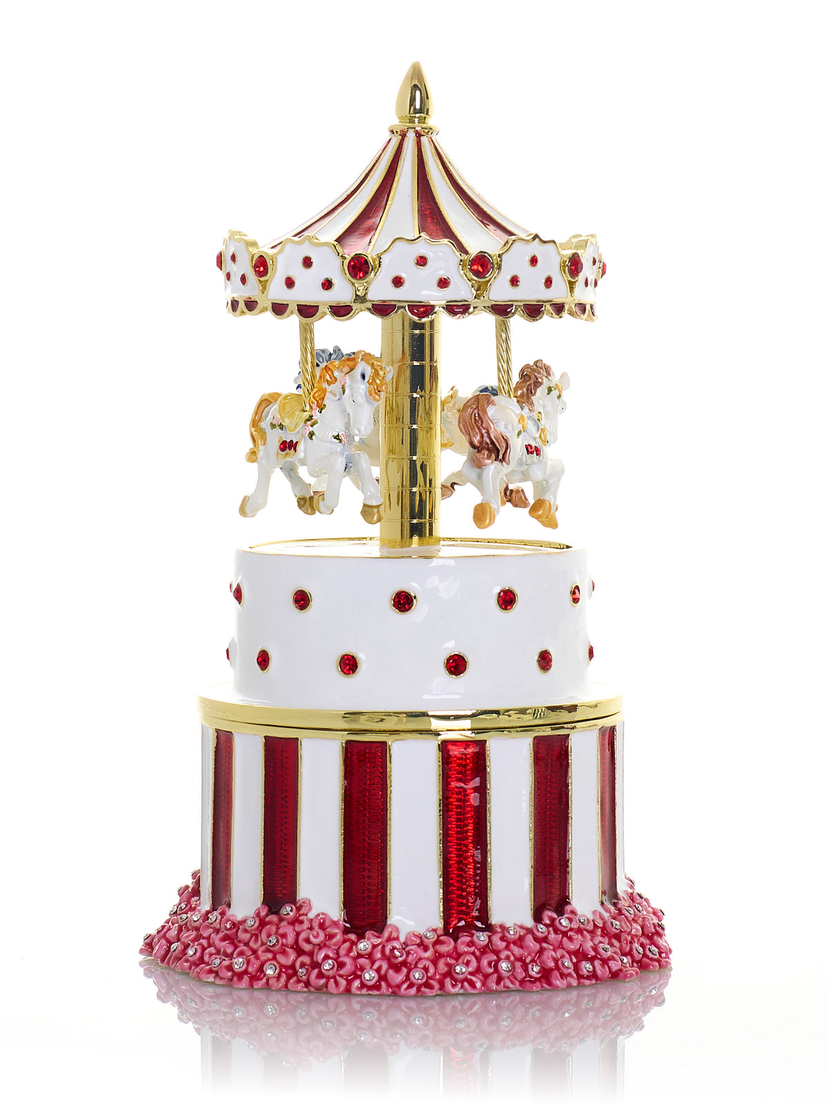 Keren Kopal Red Wind up Horse Carousel & trinket Box Limited Edition 1-250