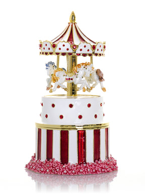 Keren Kopal Red Wind up Horse Carousel & trinket Box Limited Edition 1-250