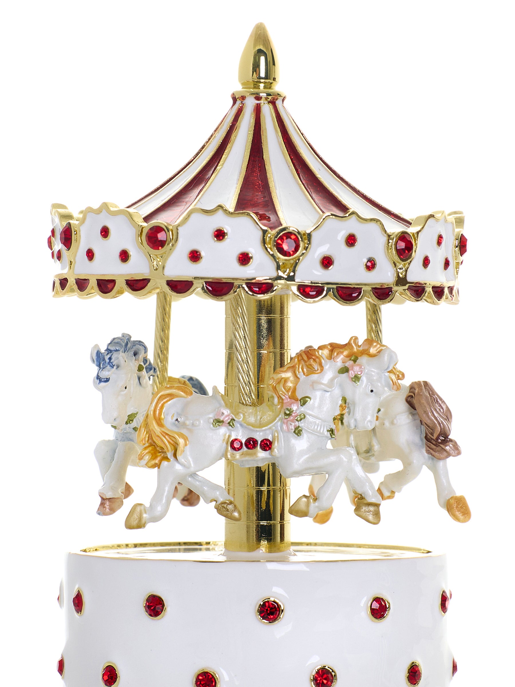 Keren Kopal Red Wind up Horse Carousel & trinket Box Limited Edition 1-250