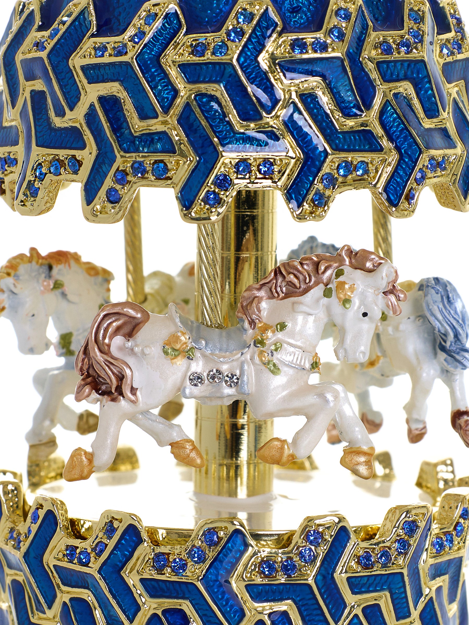Keren Kopal Blue Wind up Horse Carousel