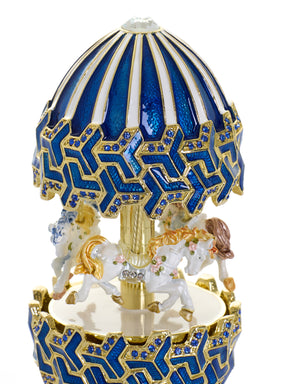 Keren Kopal Blue Wind up Horse Carousel