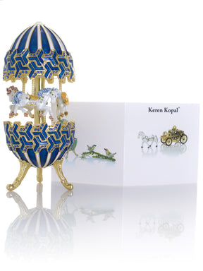 Keren Kopal Blue Wind up Horse Carousel
