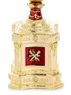 Keren Kopal Red Faberge Egg with a Pearl and a Clock