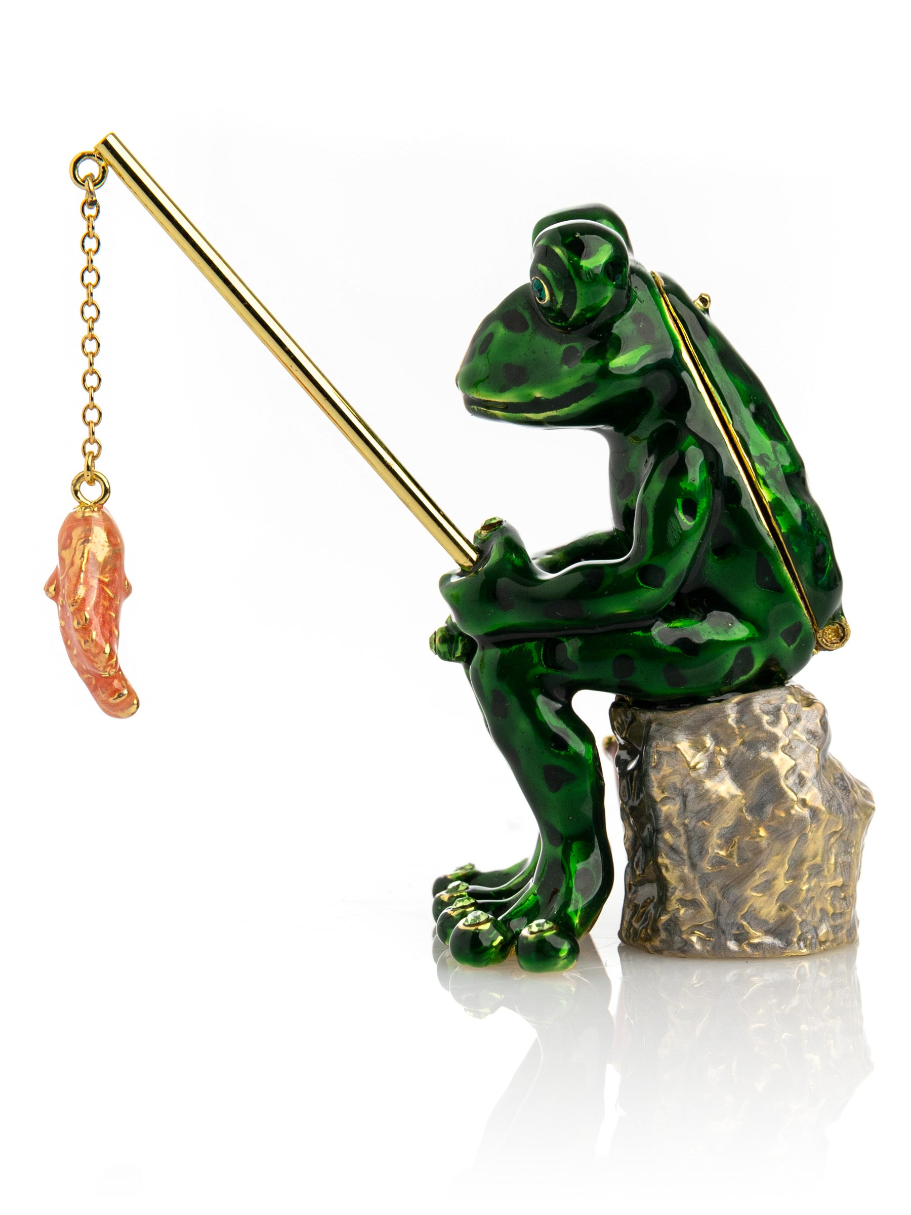 Fishing Frog trinket box