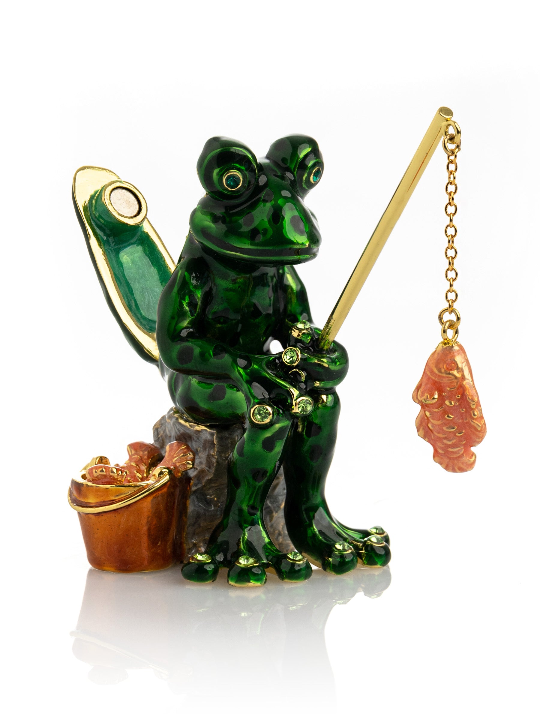 Fishing Frog trinket box