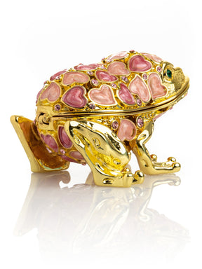 Golden Frog Decorated with Hearts