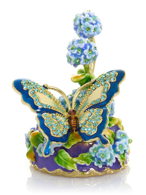 Blue Butterfly on Flowers