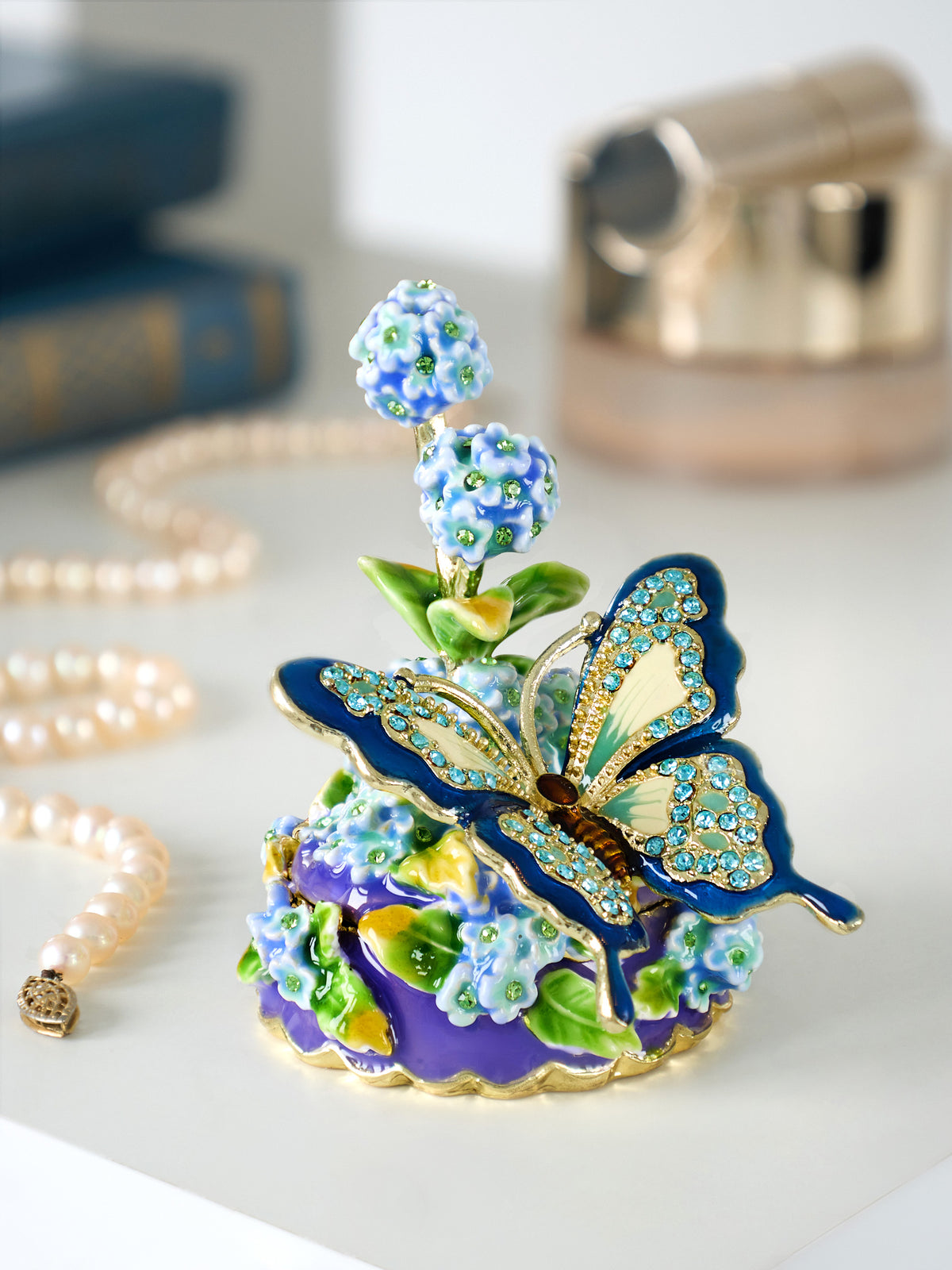 Blue Butterfly on Flowers