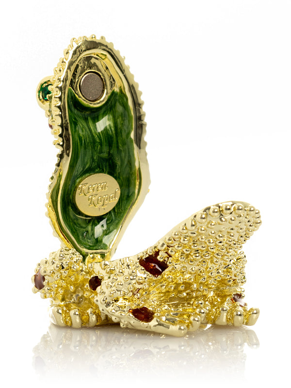 Golden Frog with Colorful Stones