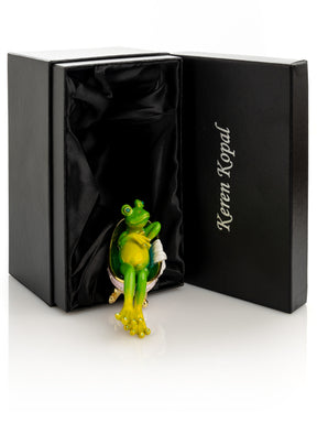 Frog In Bathtub Trinket Box