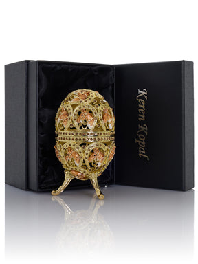 Keren Kopal Golden Easter Egg decorated with Horses