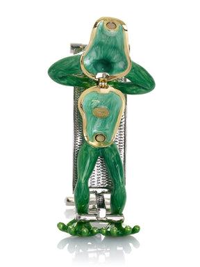 Grenouille Verte Faisant de l'Exercice sur un Banc – Boîte à Bijoux