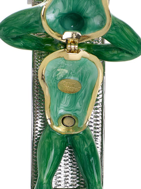 Grenouille Verte Faisant de l'Exercice sur un Banc – Boîte à Bijoux