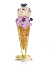 Summer Special Wild Blueberry Cream Ice Cream Cone Trinket Box
