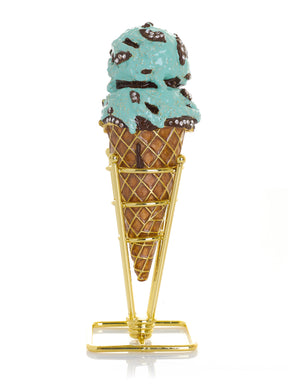 Summer Special Mint Chocolate Chip Ice Cream Cone Trinket Box