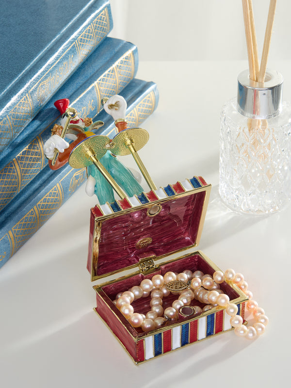 Musical Circus Clown with Timpani Drums Trinket Box
