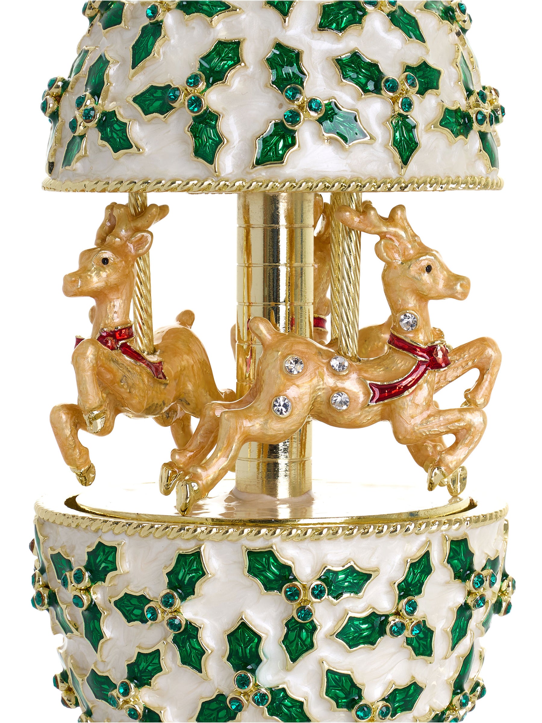 Keren Kopal Christmas Reindeer Musical Carousel Playing Jingle Bells