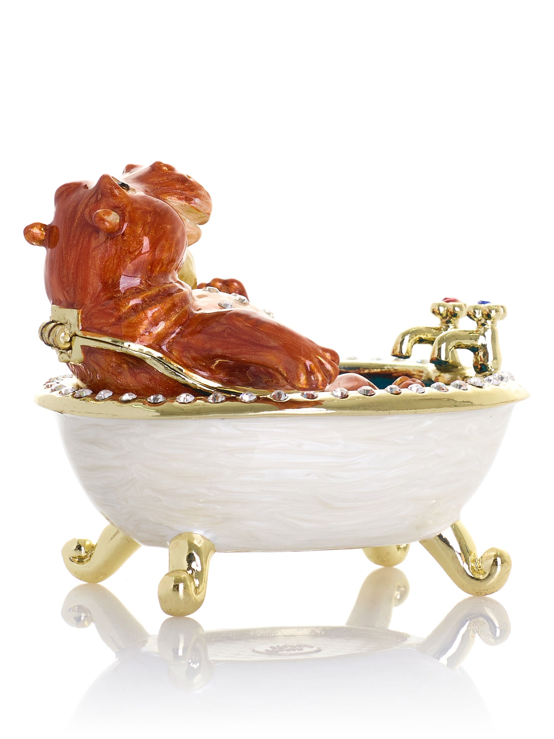Hippopotame Brun Prenant un Bain dans une Baignoire sur Pieds