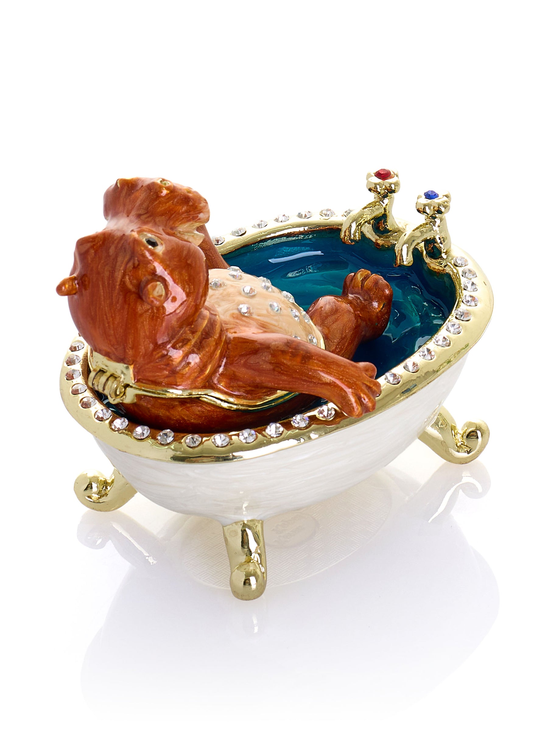 Hippopotame Brun Prenant un Bain dans une Baignoire sur Pieds