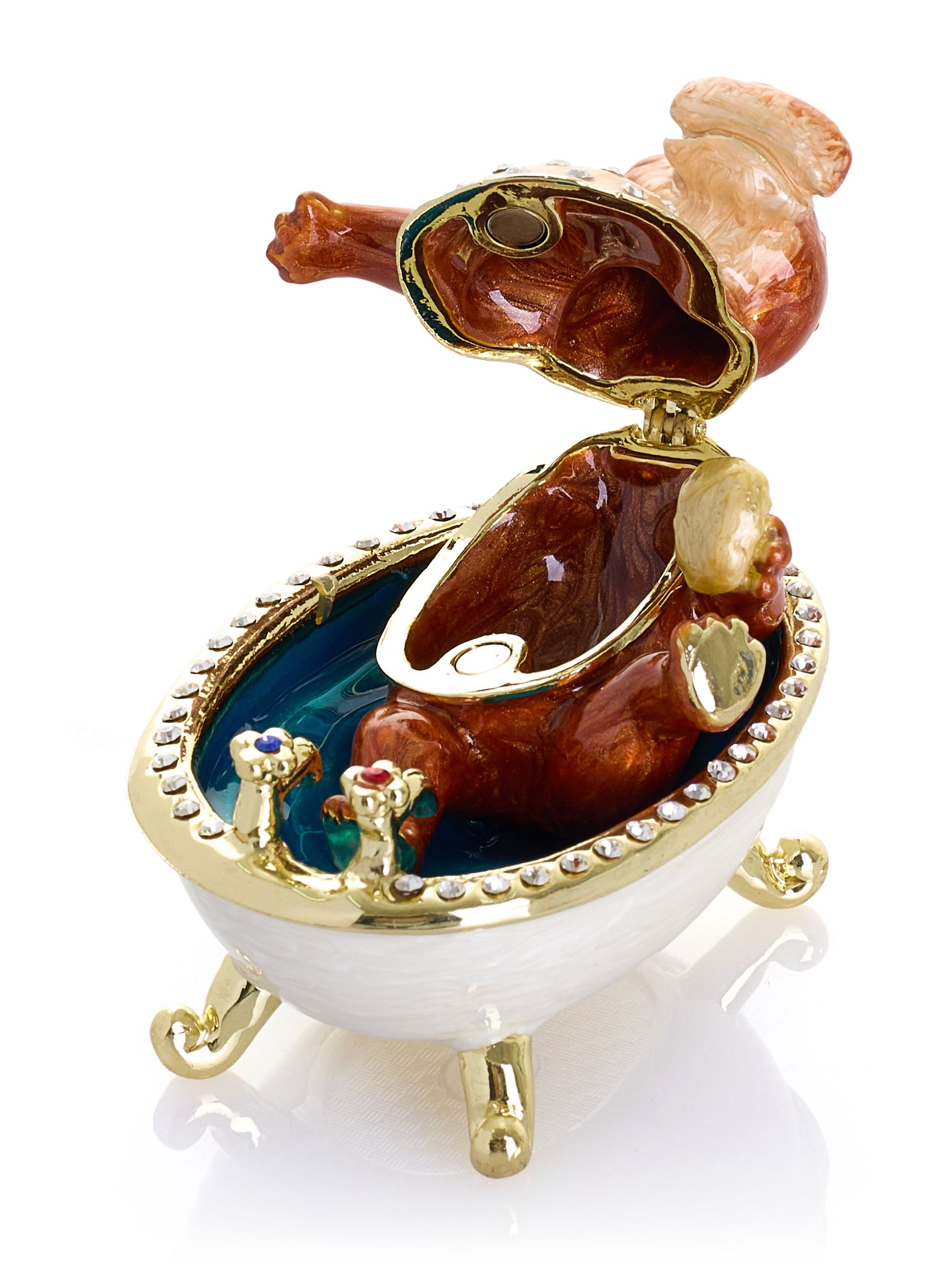 Hippopotame Brun Prenant un Bain dans une Baignoire sur Pieds