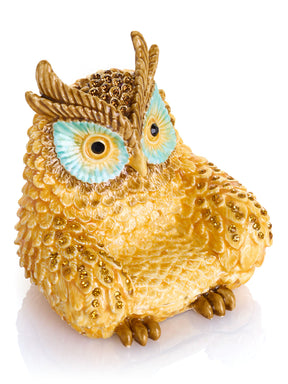 Gold and Brown Owl Armchair Trinket Box