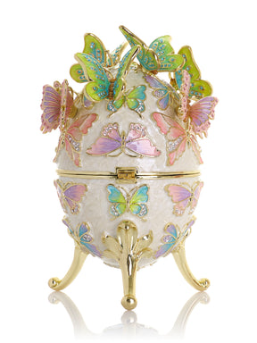 Keren Kopal Limited Edition Enchanted Butterfly Egg Trinket Box with Detachable Crystal Butterflies