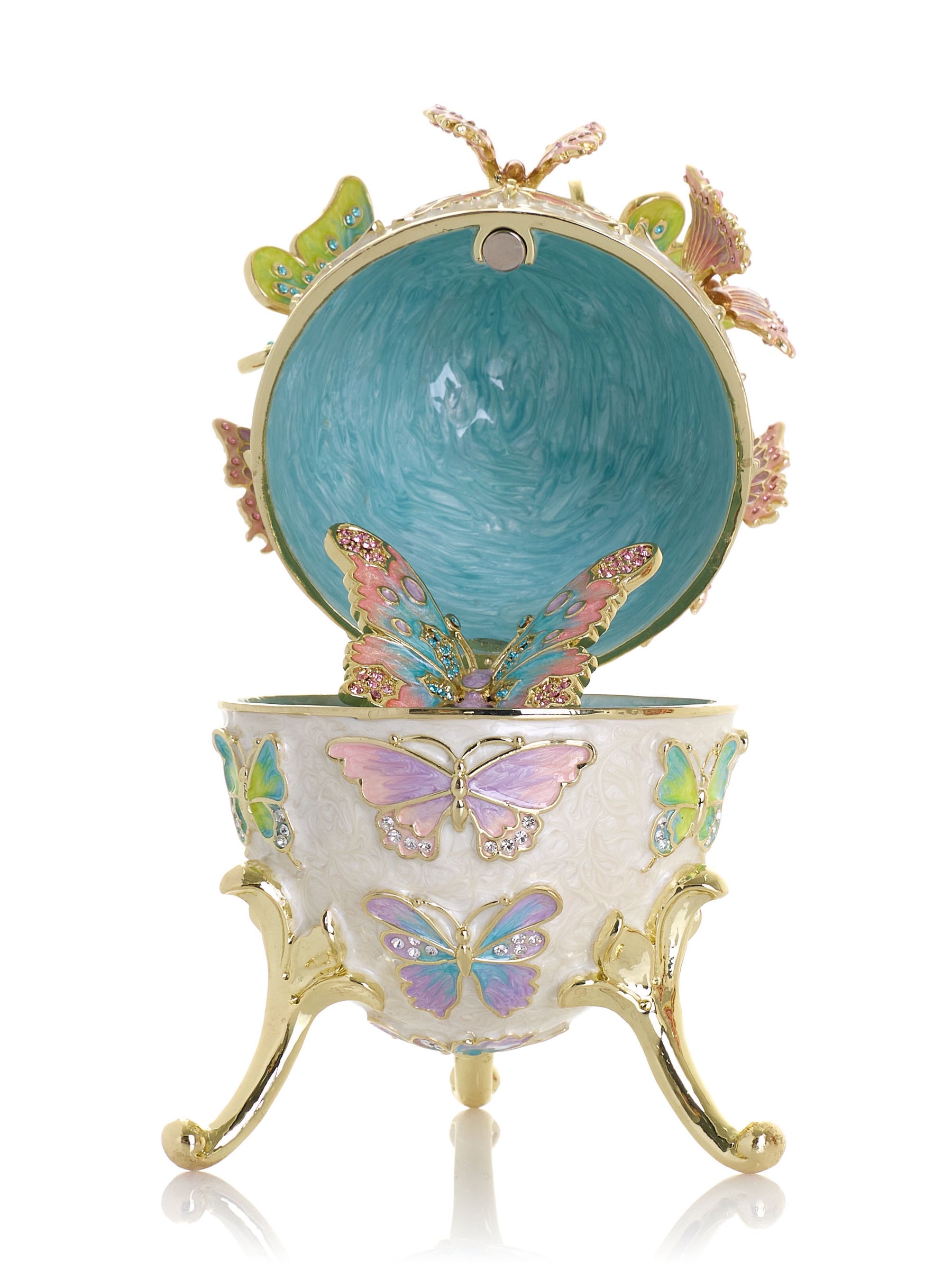 Keren Kopal Limited Edition Enchanted Butterfly Egg Trinket Box with Detachable Crystal Butterflies