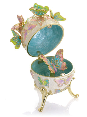 Keren Kopal Limited Edition Enchanted Butterfly Egg Trinket Box with Detachable Crystal Butterflies