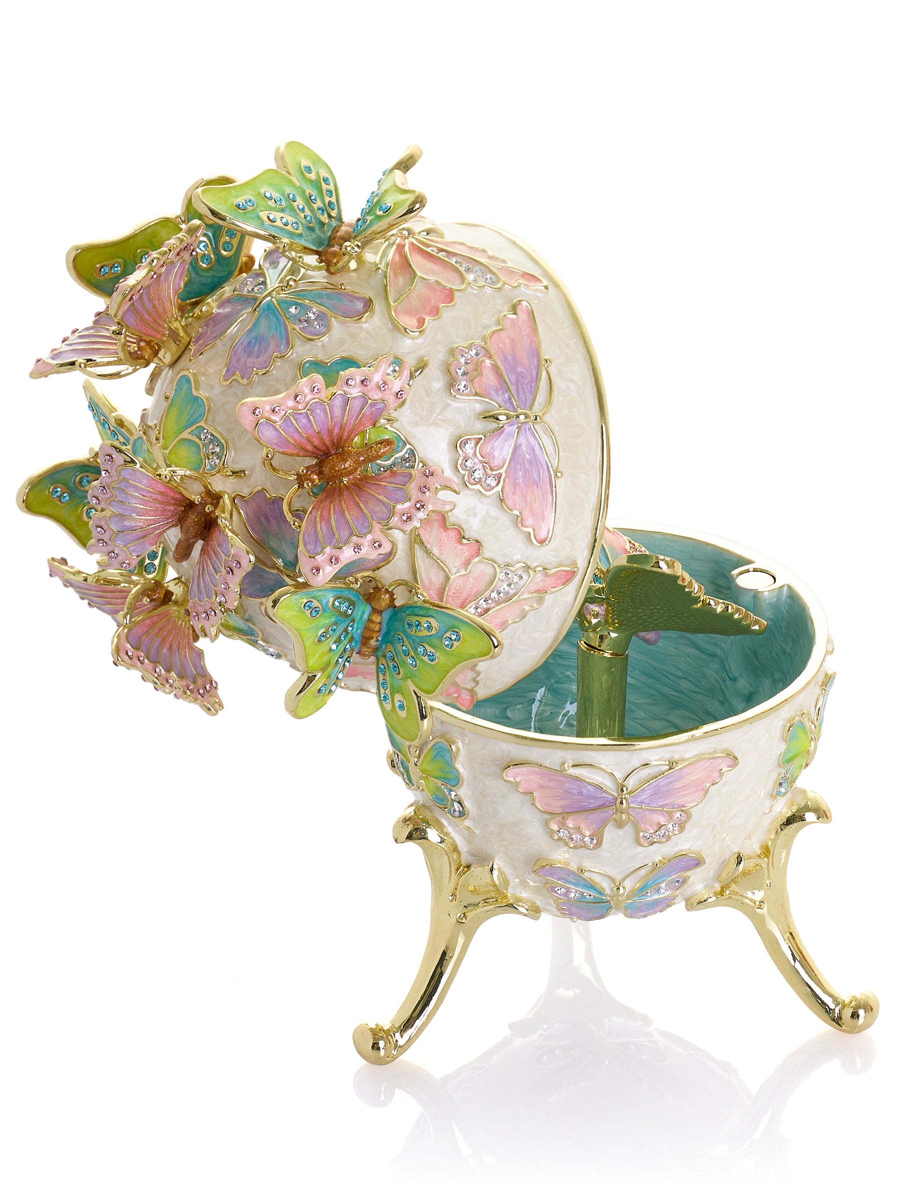 Keren Kopal Limited Edition Enchanted Butterfly Egg Trinket Box with Detachable Crystal Butterflies