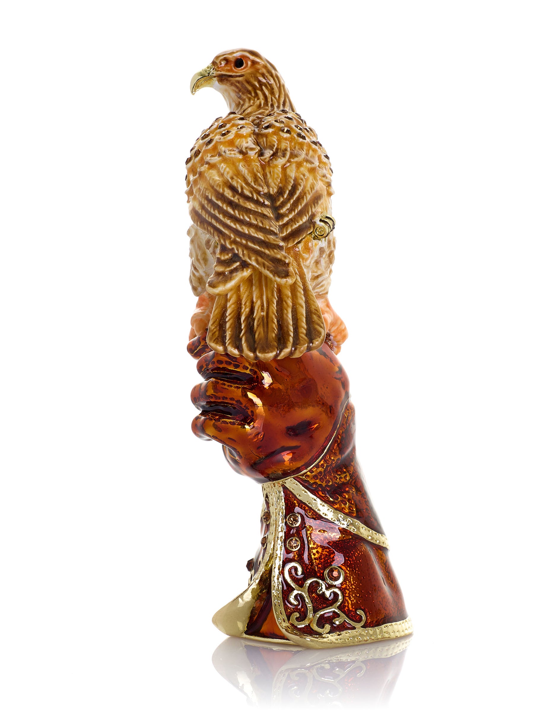 Majestic Eagle on Tree Trunk Trinket Box