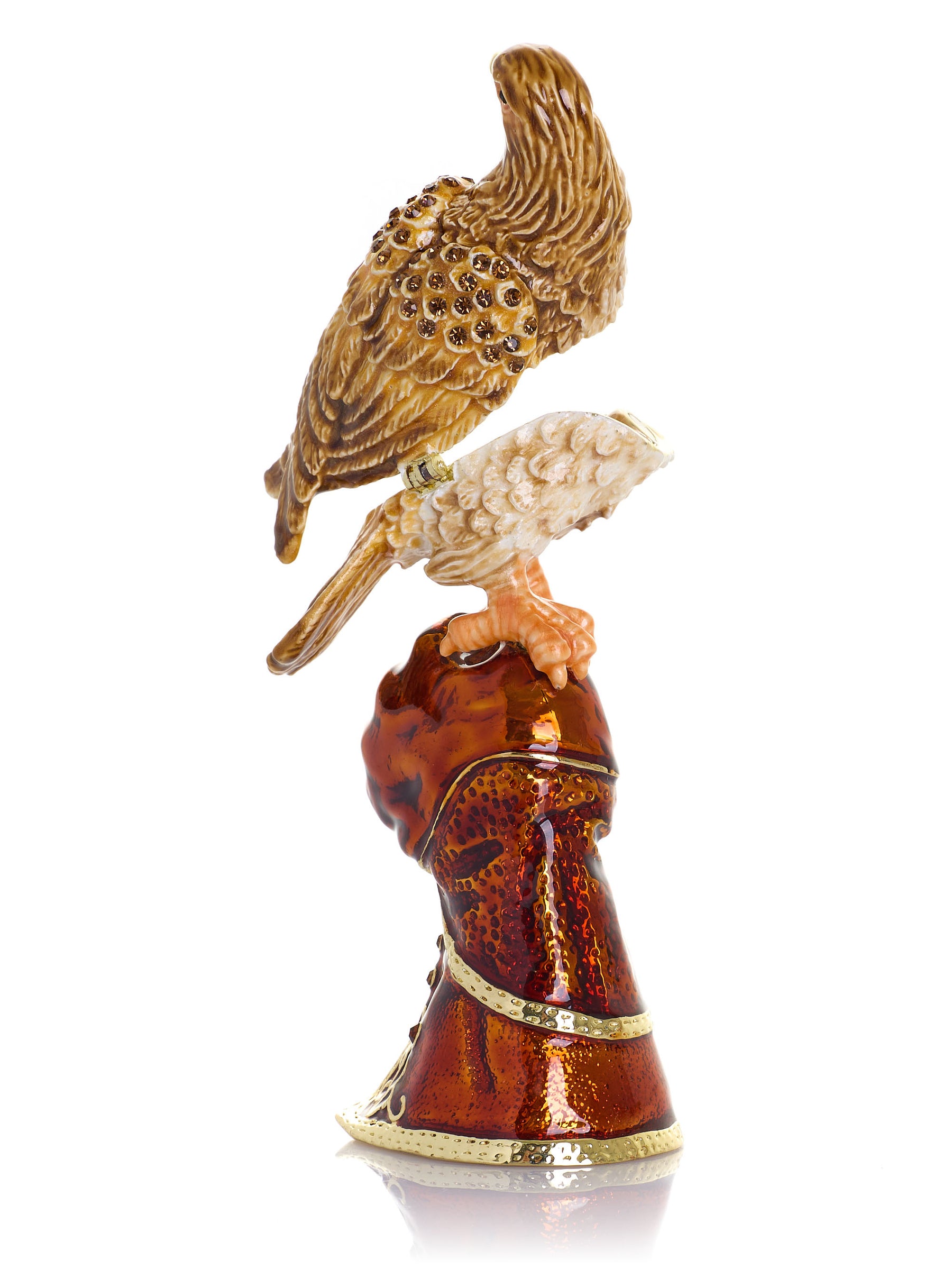 Majestic Eagle on Tree Trunk Trinket Box
