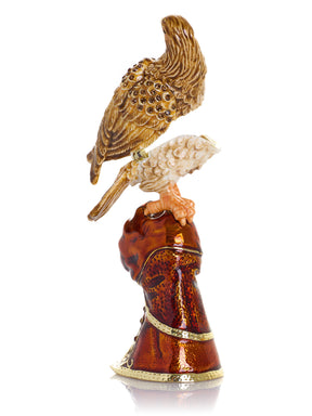 Majestic Eagle on Tree Trunk Trinket Box