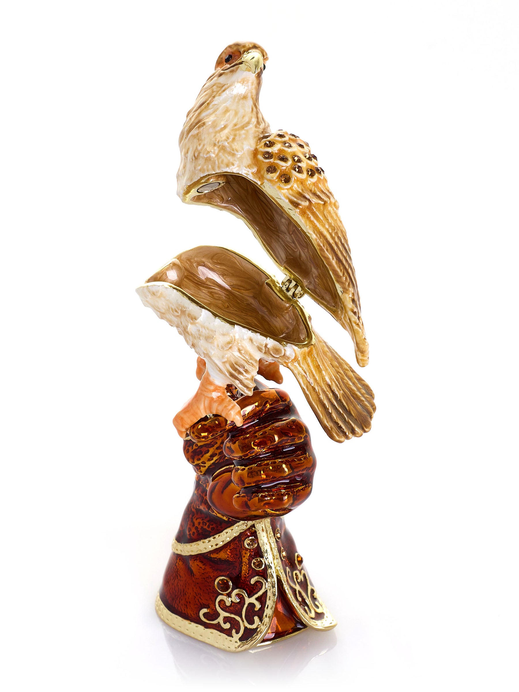 Majestic Eagle on Tree Trunk Trinket Box