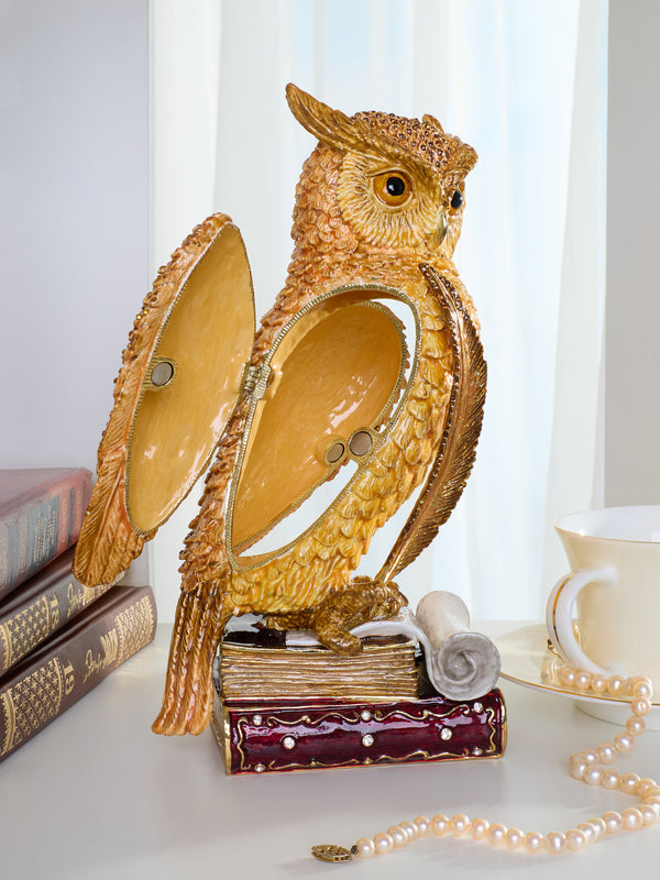 Wise Owl on Books Trinket Box Limited Edition