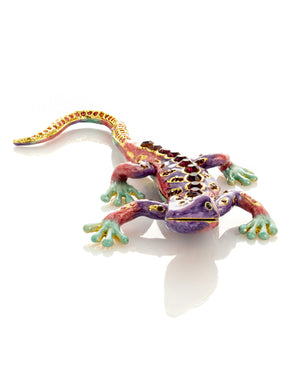 Purple Lizard Jewelry Trinket Box