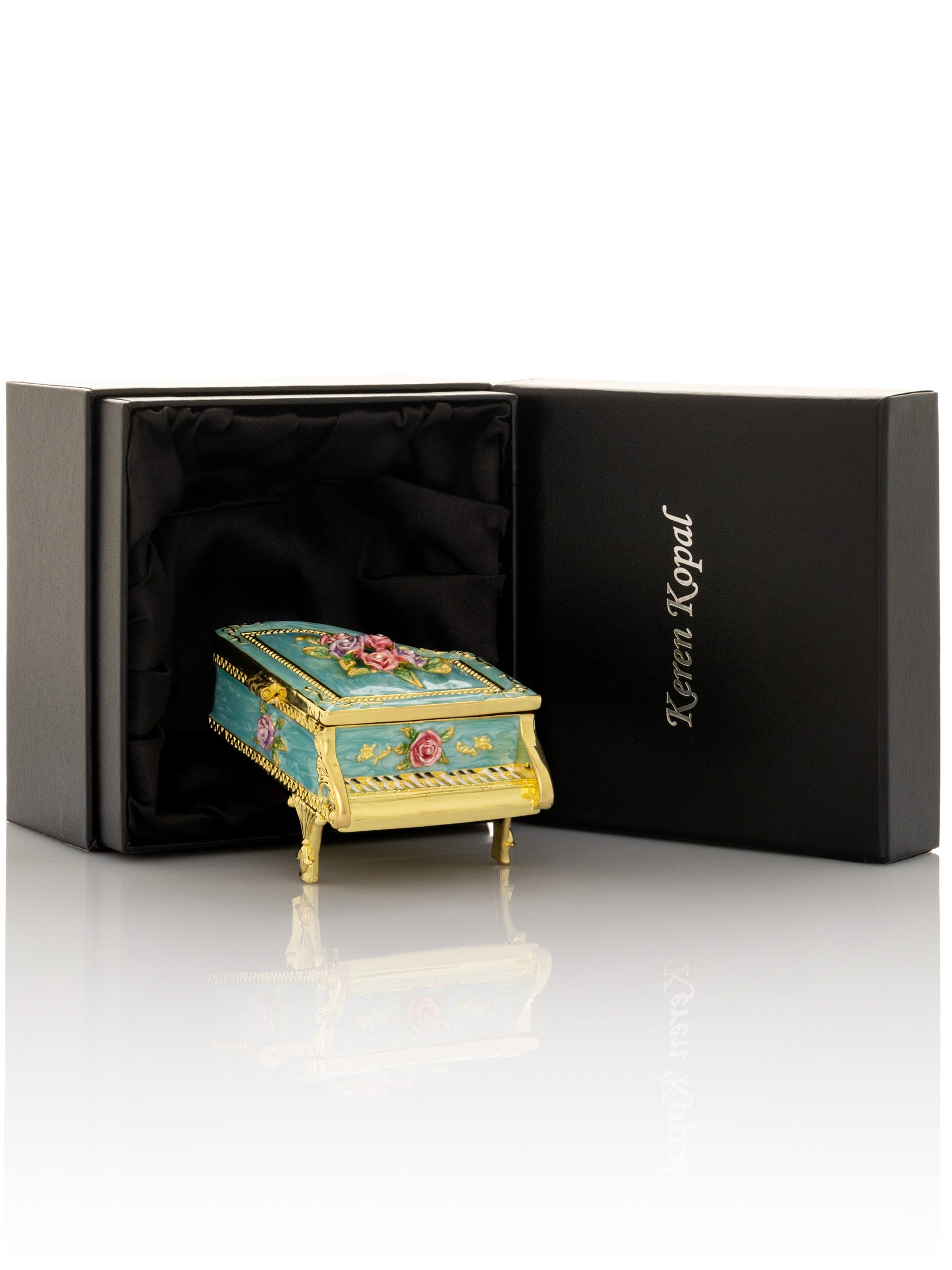 Turquoise Piano with Flowers