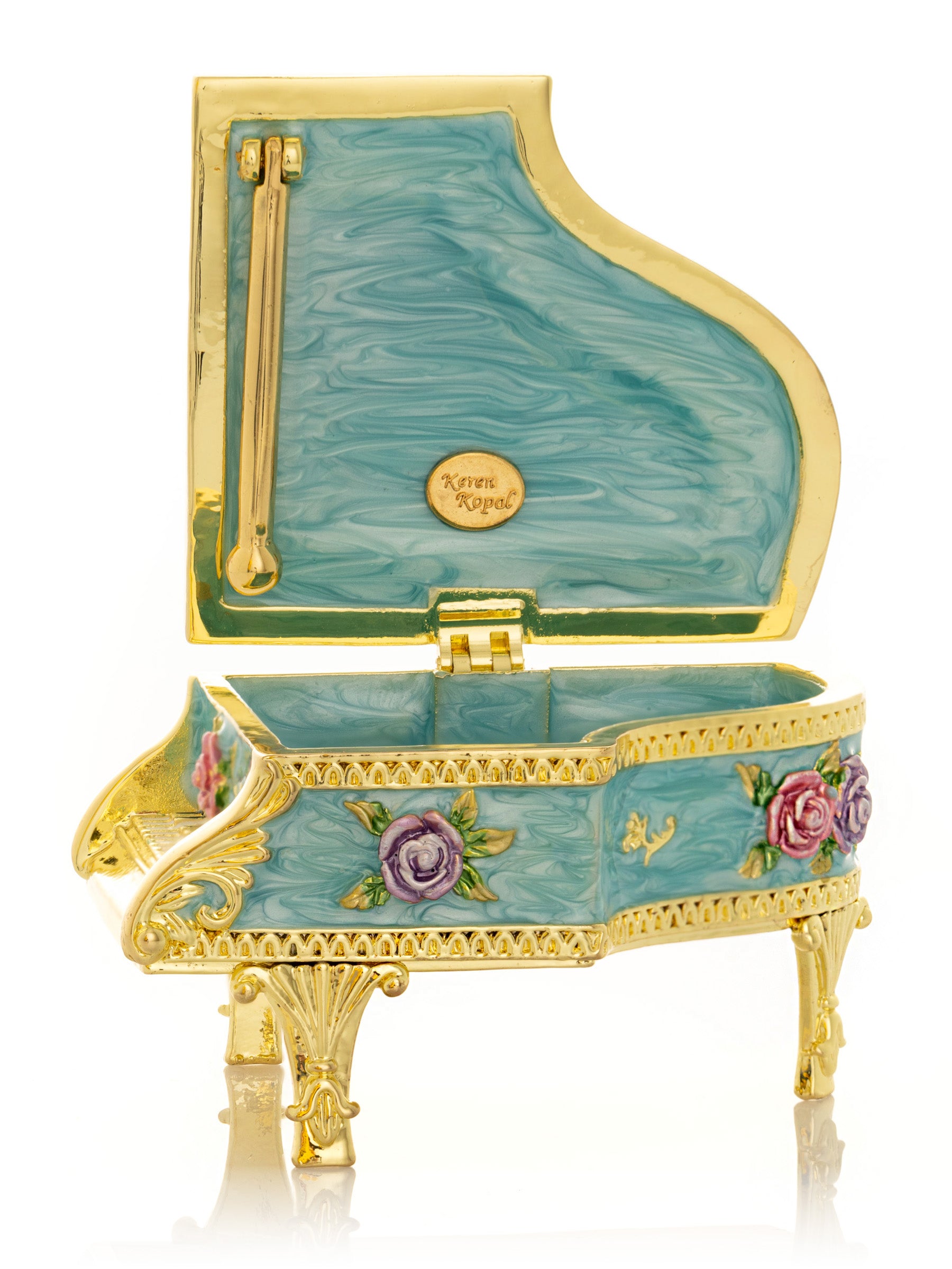 Turquoise Piano with Flowers