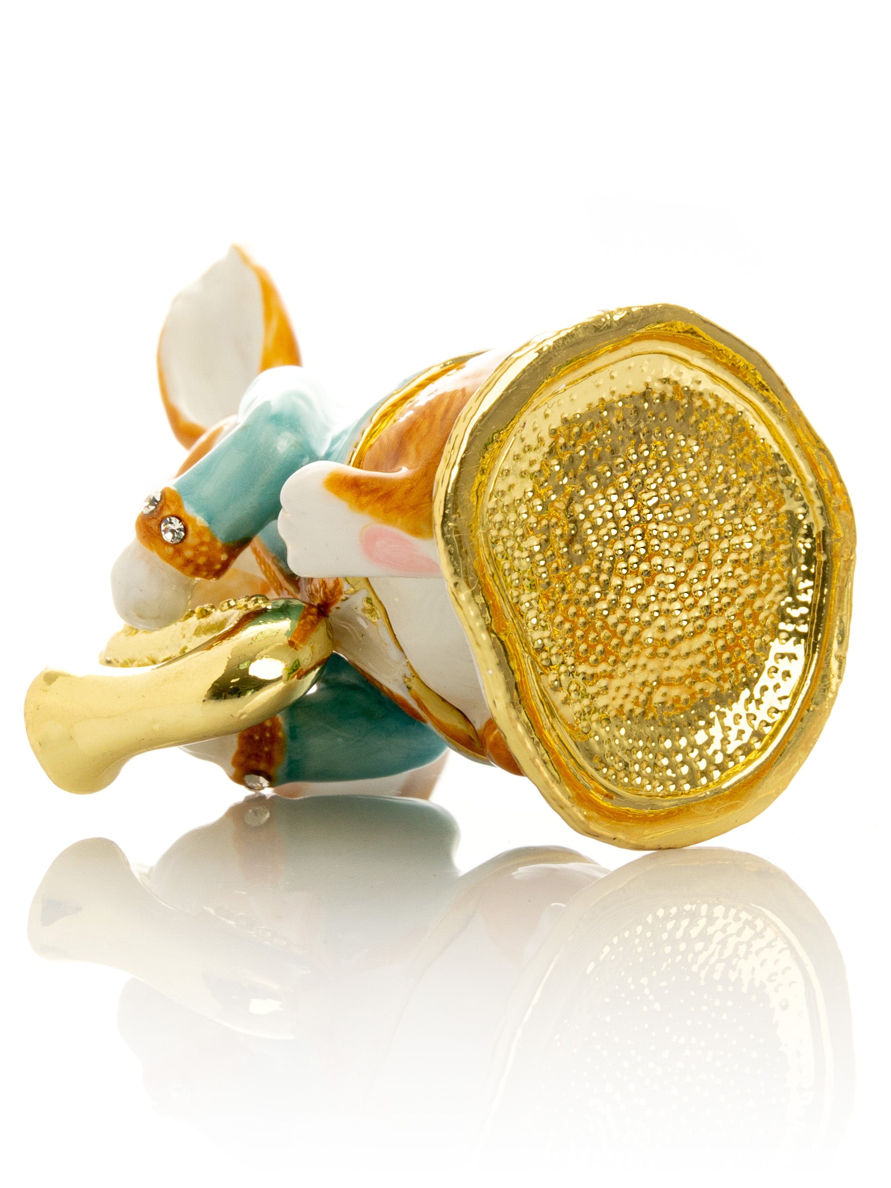 Rabbit playing the saxophone trinket box