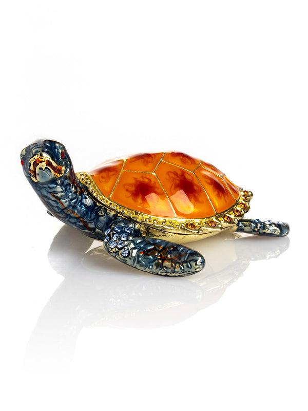 Blue Sea Turtle Trinket Box