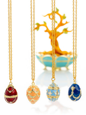Keren Kopal Faberge Egg Pendant Necklaces Tree
