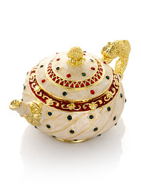 White with Colorful Dots Teapot